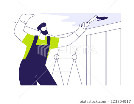 Ceiling repair abstract concept vector illustration. Ceiling repair abstract concept vector illustration. 123804917