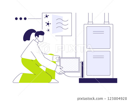 Air filtration abstract concept vector illustration. Air filtration abstract concept vector illustration. 123804928