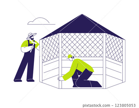 Garden gazebo building abstract concept vector illustration. Garden gazebo building abstract concept vector illustration. 123805053