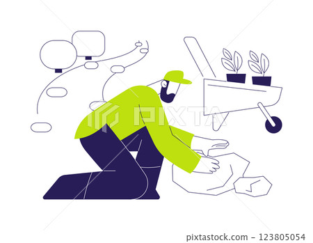 Paving works abstract concept vector illustration. 123805054