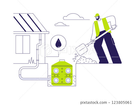 Installing dry well abstract concept vector illustration. Installing dry well abstract concept vector illustration. 123805061