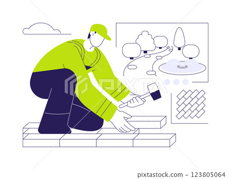Paths construction abstract concept vector illustration. Paths construction abstract concept vector illustration. 123805064