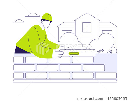 Building retaining walls abstract concept vector illustration. 123805065