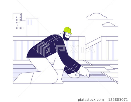 Decks and patios repair abstract concept vector illustration. Decks and patios repair abstract concept vector illustration. 123805071