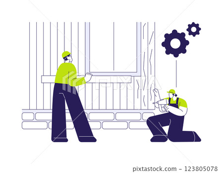 Exterior siding abstract concept vector illustration. Exterior siding abstract concept vector illustration. 123805078