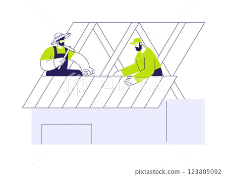 Roof sheathing abstract concept vector illustration. Roof sheathing abstract concept vector illustration. 123805092