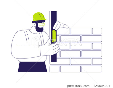 Levelling bricks abstract concept vector illustration. Levelling bricks abstract concept vector illustration. 123805094