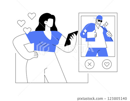 Online dating app isolated cartoon vector illustrations. 123805140