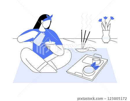 Tea ceremony isolated cartoon vector illustrations. Tea ceremony isolated cartoon vector illustrations. 123805172