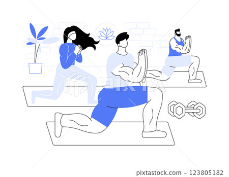Yoga workout isolated cartoon vector illustrations. 123805182