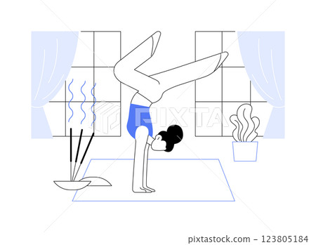 Advanced level yoga isolated cartoon vector illustrations. Advanced level yoga isolated cartoon vector illustrations. 123805184