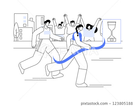 City marathon isolated cartoon vector illustrations. 123805188