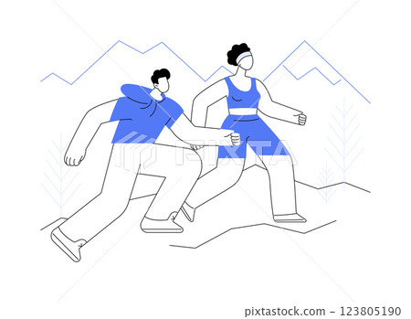 Trail running isolated cartoon vector illustrations. 123805190