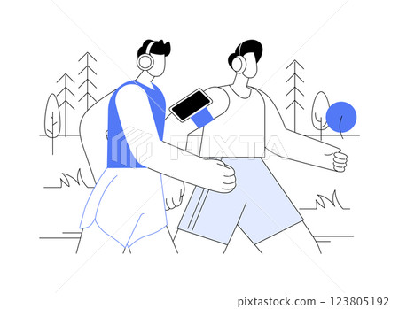 Jogging isolated cartoon vector illustrations. 123805192
