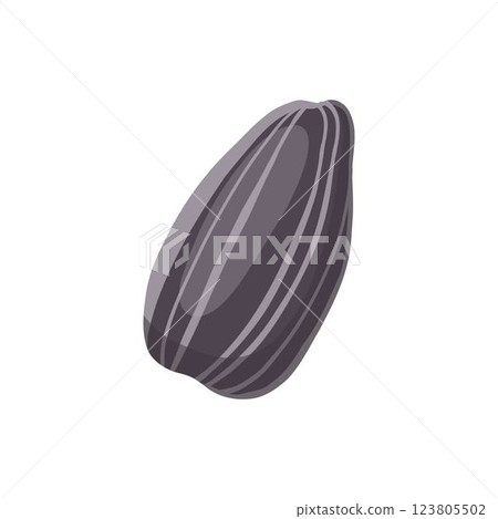 Cartoon seed. Organic raw sunflower seeds, pumpkin seeds and pine nuts, tasty snacks for vegetarian diet flat vector illustration icon. Delicious seed on white 123805502