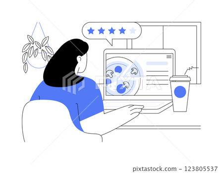 Writing review isolated cartoon vector illustrations. Writing review isolated cartoon vector illustrations. 123805537