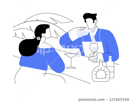 Chatting with bartender isolated cartoon vector illustrations. 123805549