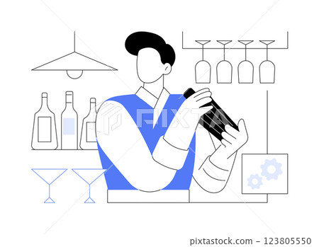 Making a perfect cocktail isolated cartoon vector illustrations. 123805550