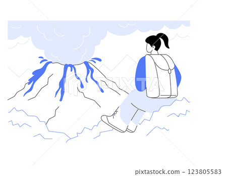 Climb a volcano isolated cartoon vector illustrations. 123805583