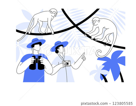 Jungle safari isolated cartoon vector illustrations. 123805585