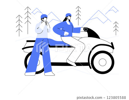 Quad rental isolated cartoon vector illustrations. Quad rental isolated cartoon vector illustrations. 123805588