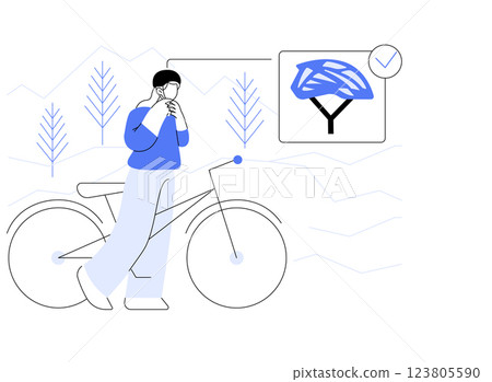 Safe cycling isolated cartoon vector illustrations. 123805590