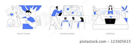 Emotional self-improvement isolated cartoon vector illustrations se 123805615
