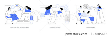 Emotional wellbeing isolated cartoon vector illustrations se 123805616