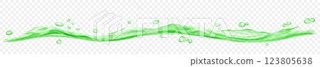 Translucent water wave with drops 123805638