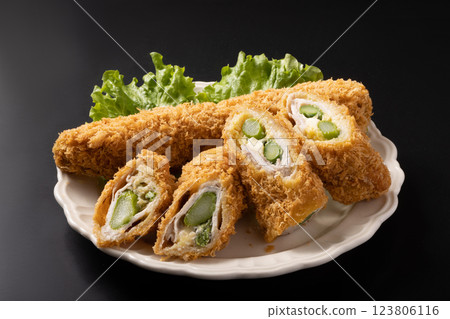 Pork asparagus cutlet 123806116