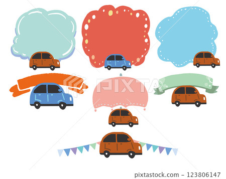 流行汽車框架插圖集 123806147