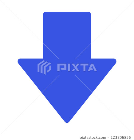 Simple downward blue arrow illustration Simple downward blue arrow illustration 123806836