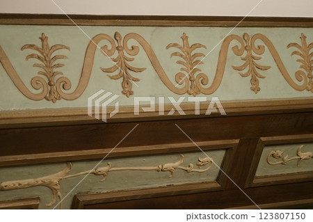 Ceiling decoration inside a historic building Ceiling decoration inside a historic building 123807150