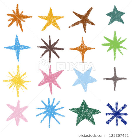 Colorful star doodles in various shapes and sizes, showcasing creativity and playfulness. Perfect for backgrounds, decorations, or artistic projects Colorful star doodles in various shapes and sizes, showcasing creativity and playfulness. Perfect for backgrounds, decorations, or artistic projects 123807451