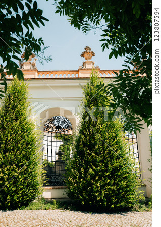 The interior of the castle in Mikulov, Czech Republic in summer The interior of the castle in Mikulov, Czech Republic in summer 123807594