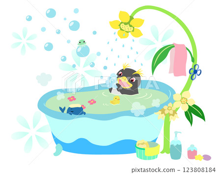 生物洗澡的插圖 123808184