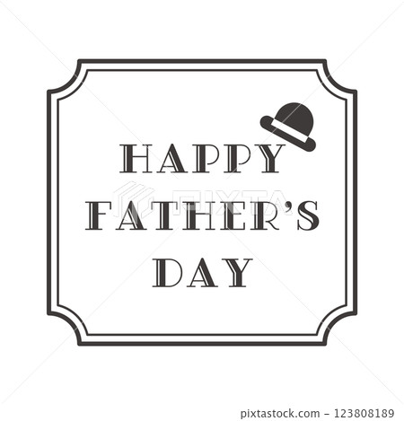 Father's Day lettering and hat accents with a simple classic frame 123808189