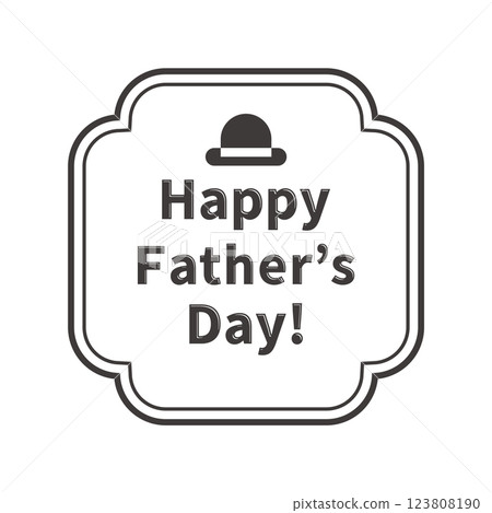 Father's Day lettering and a cute retro frame with a hat accent Father's Day lettering and a cute retro frame with a hat accent 123808190