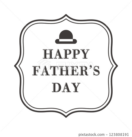 Father's Day lettering, a hat accent, and a stylish classic frame 123808191