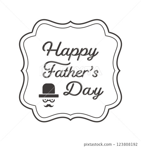 Stylish Father's Day lettering, gentleman illustrations and classic frame 123808192