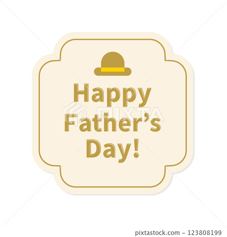 Father's Day lettering and a cute simple frame with a hat accent Father's Day lettering and a cute simple frame with a hat accent 123808199