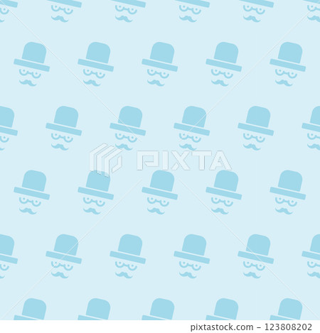 Father's Day Pale Blue Pop Gentleman Illustration Pattern 123808202