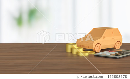 The Car and Calculator for Business concept 3d Rendering. 123808278