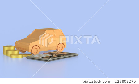 The Car and Calculator for Business concept 3d Rendering. The Car and Calculator for Business concept 3d Rendering. 123808279