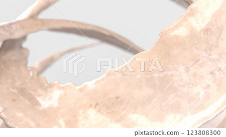 The White Marble Splash on White Background for Abstract Background concept 3d Rendering. 123808300