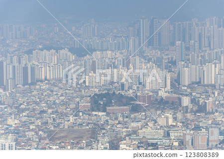 View from Apsan Observatory, Daegu, Korea View from Apsan Observatory, Daegu, Korea 123808389