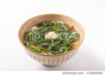 Kujo leek and soba noodles Kujo leek and soba noodles 123808488