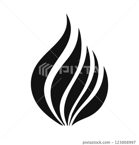 Fire flame icon. Abstract logo design. Black and white vector design element Fire flame icon. Abstract logo design. Black and white vector design element 123808997