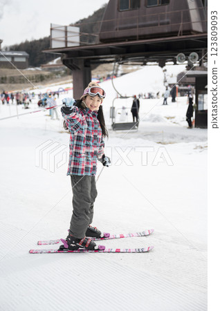 Ski slope and girl 123809093