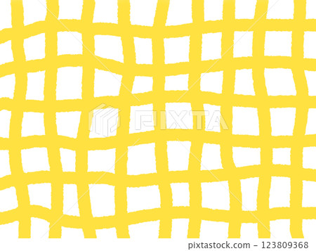 用粗線粗略繪製的黃色格子圖案 123809368